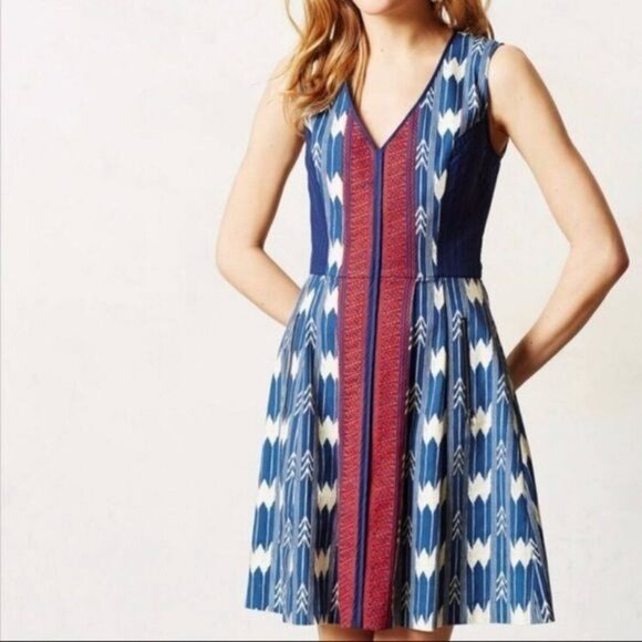 Anthropologie Plenty by Tracy Reese Ikat Indian Pattern Quilted Dress - Picture 1 of 8